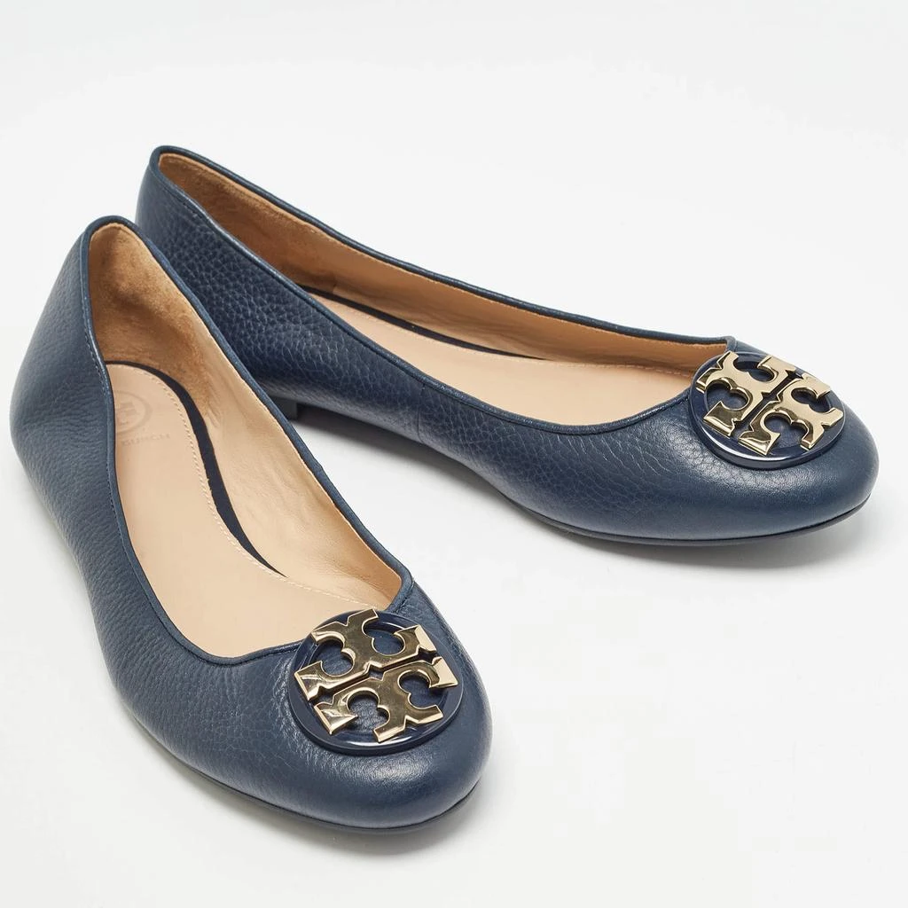 Tory Burch Tory Burch Navy Blue Leather Claire Ballet Flats Size 38.5 4