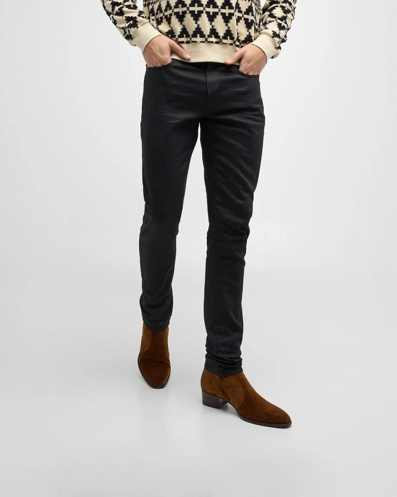 Saint Laurent Wyatt 40 Zipped Boot in Black Size 40| 8 Saint Laurent Wyatt 40 Harness Boot in Black | FWRD main image 4