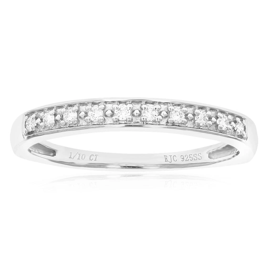 Vir Jewels 1/10 cttw Lab Grown Diamond Wedding Band in Sterling Silver For Women