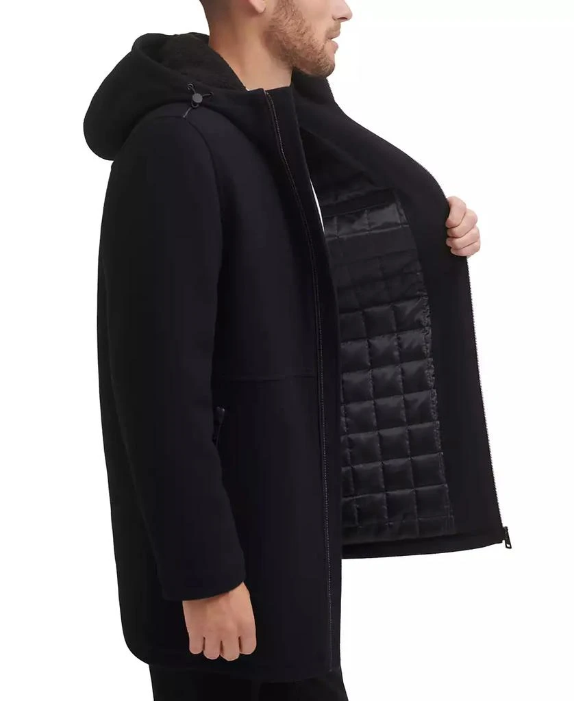 Kenneth Cole Men's Wool Melton Polyurethane Piping Detail Coat 3
