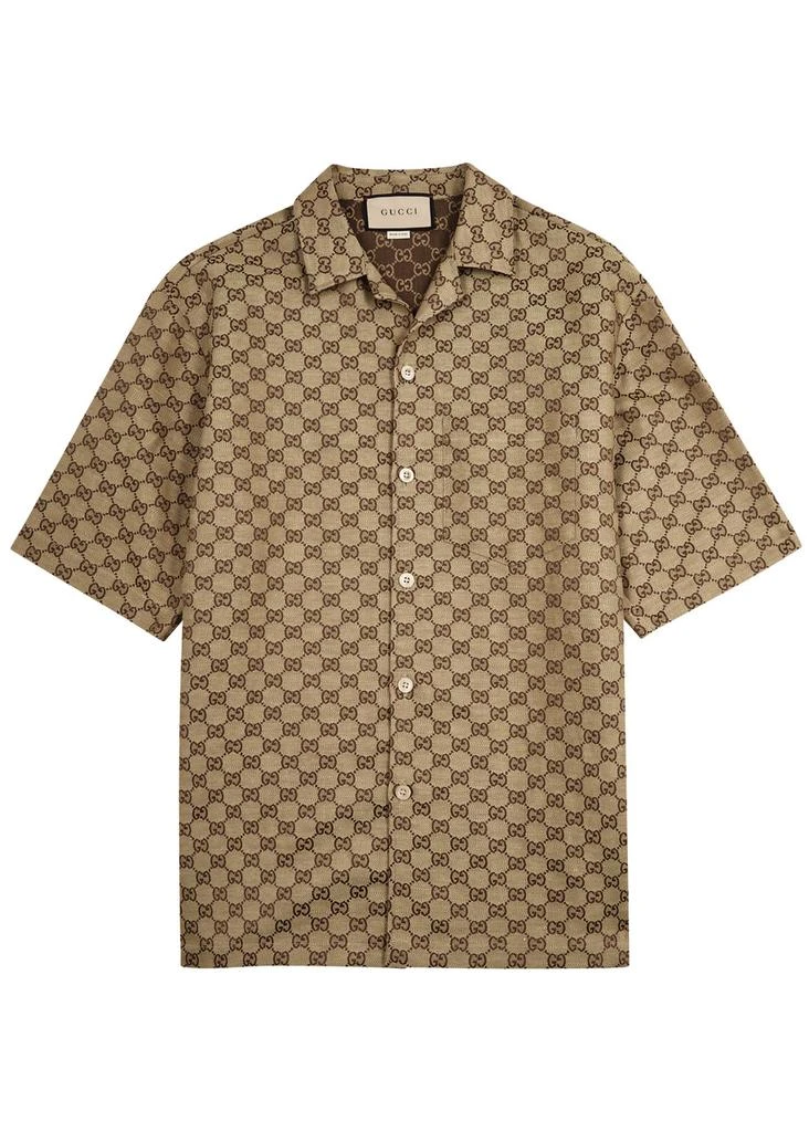 Gucci GG-jacquard linen-blend shirt 1