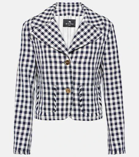 ETRO Gingham cropped blazer 1