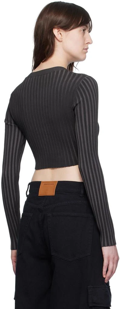 Alexander Wang Gray Shrunken Cardigan 3