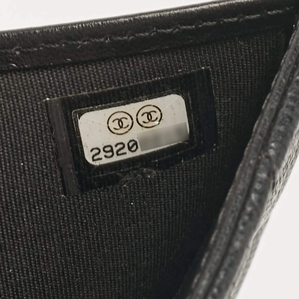 Chanel Chanel Black Caviar Quilted Leather Boy Trifold Wallet 9
