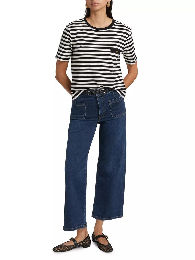 FRAME Striped Cotton Pocket T-Shirt 2