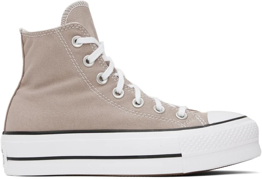 Converse Taupe Chuck Taylor All Star Lift Platform High Top Sneakers 1