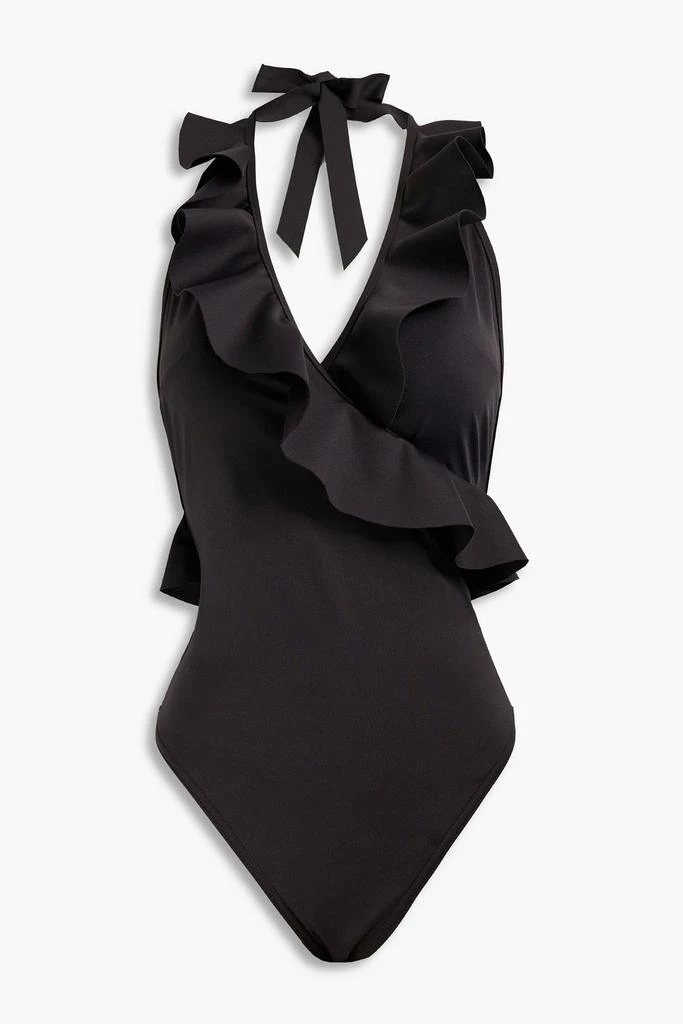 Zimmermann Ruffled halterneck swimsuit 1