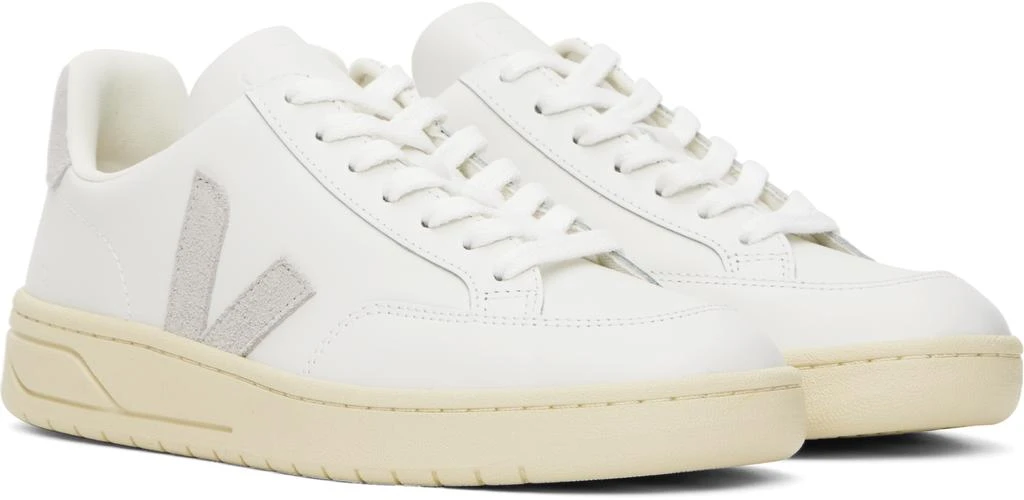 Veja White V-12 Leather Sneakers 4