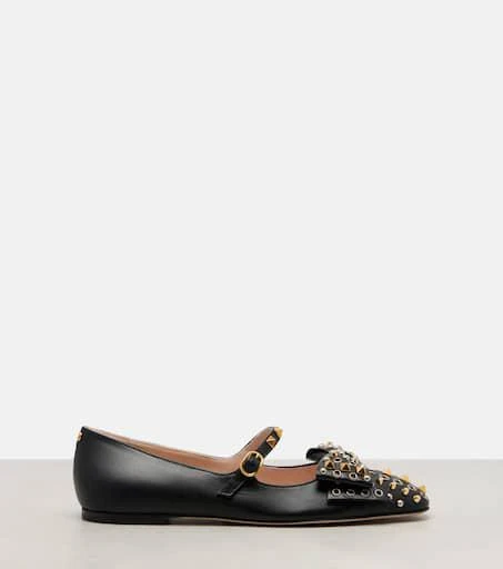 Valentino Bowow studded leather ballet flats 4