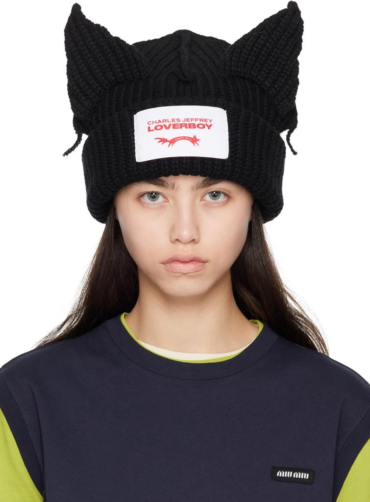 Charles Jeffrey Loverboy Black Chunky Ears Beanie 1