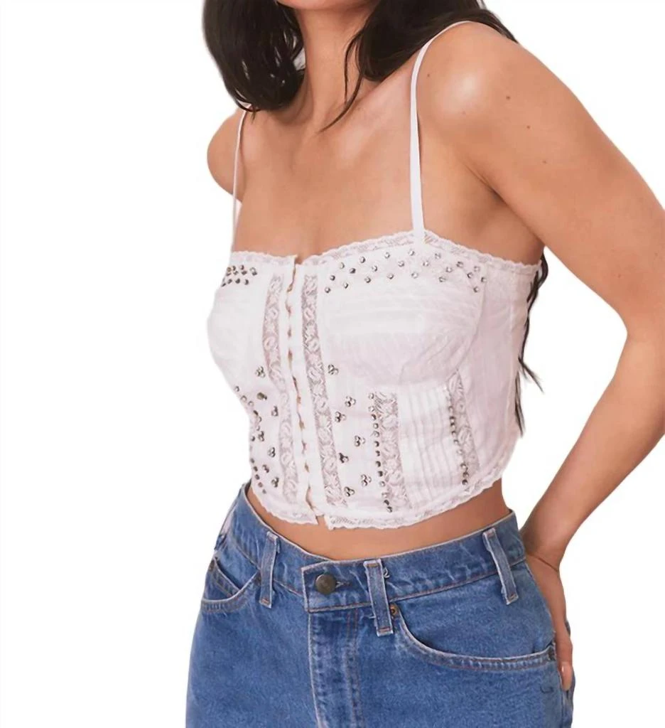 LOVESHACKFANCY EMBELLISHED ROSABELLA TOP 2