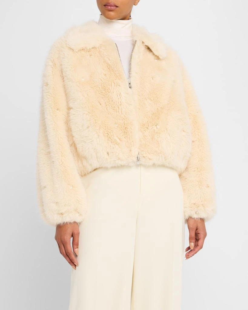 A.L.C. Esme Embellished Faux Fur Jacket 4