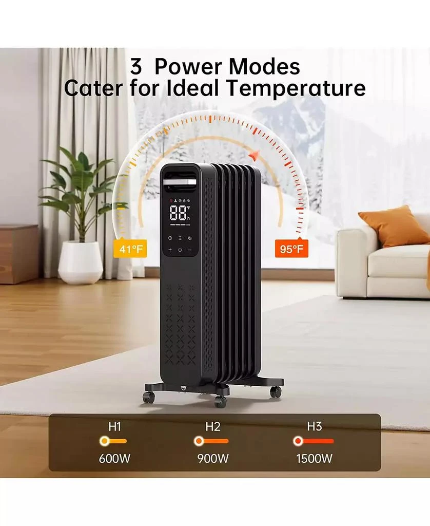 Cowsar 1500W Oil Filled Radiator Heater with Digital Thermostat 
Timer 2