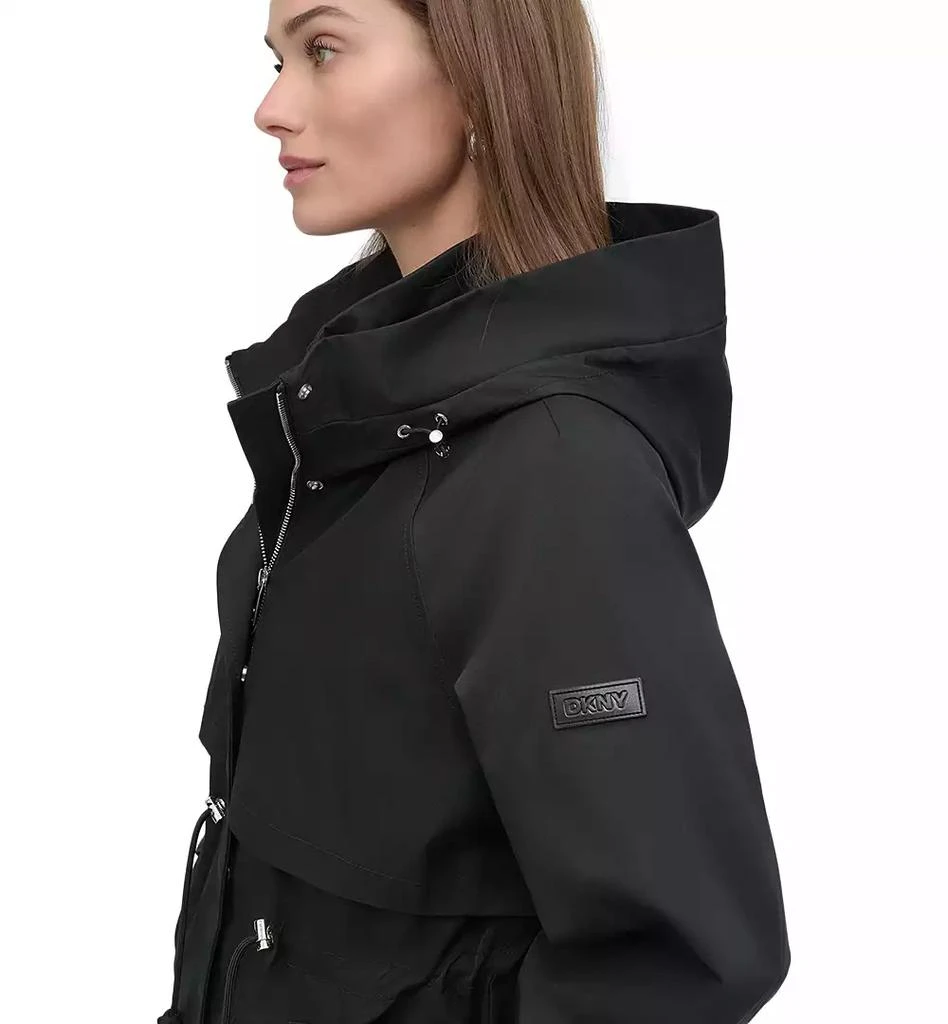 DKNY Women's Hooded Zip-Front Long Anorak Coat 4