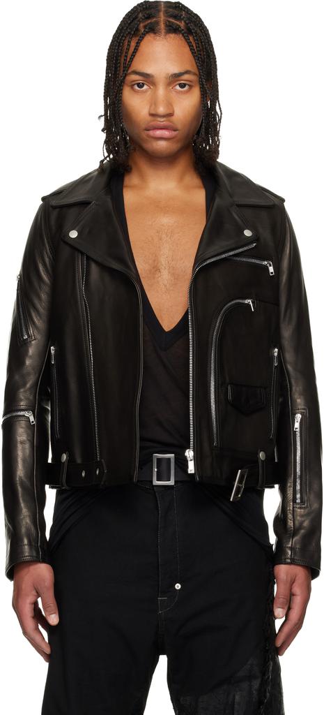 Shop Black Porterville Brad Leather Jacket on Sale at BeyondStyle