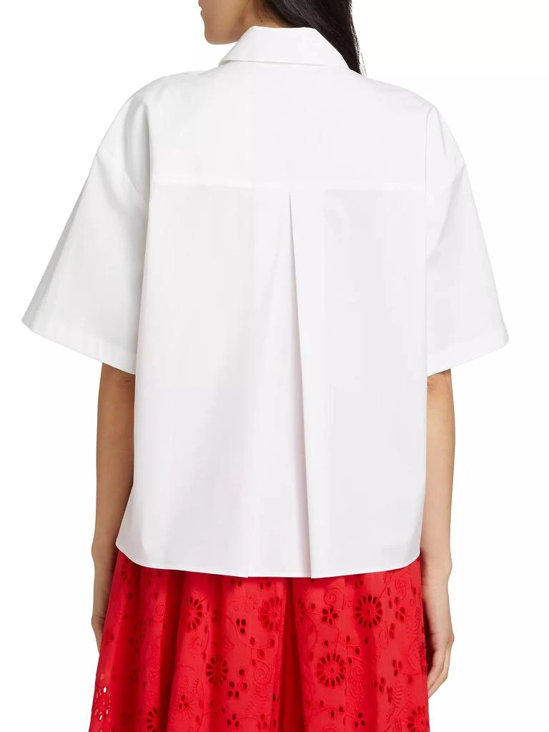 Carolina Herrera Boxy Cotton-Blend Pocket Shirt 5