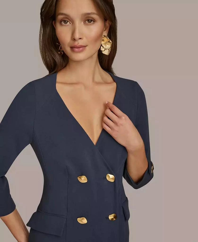 Donna Karan Women's 3/4-Sleeve Double-Breasted Midi Blazer Dress 3