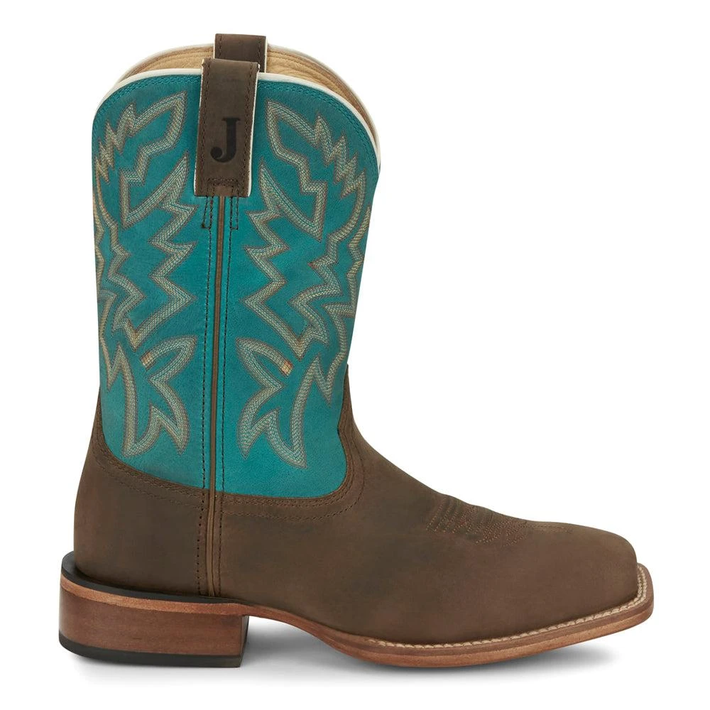 Justin Boots Jackpot 11 inch Wide Embroidered Square Toe Cowboy Boots 1