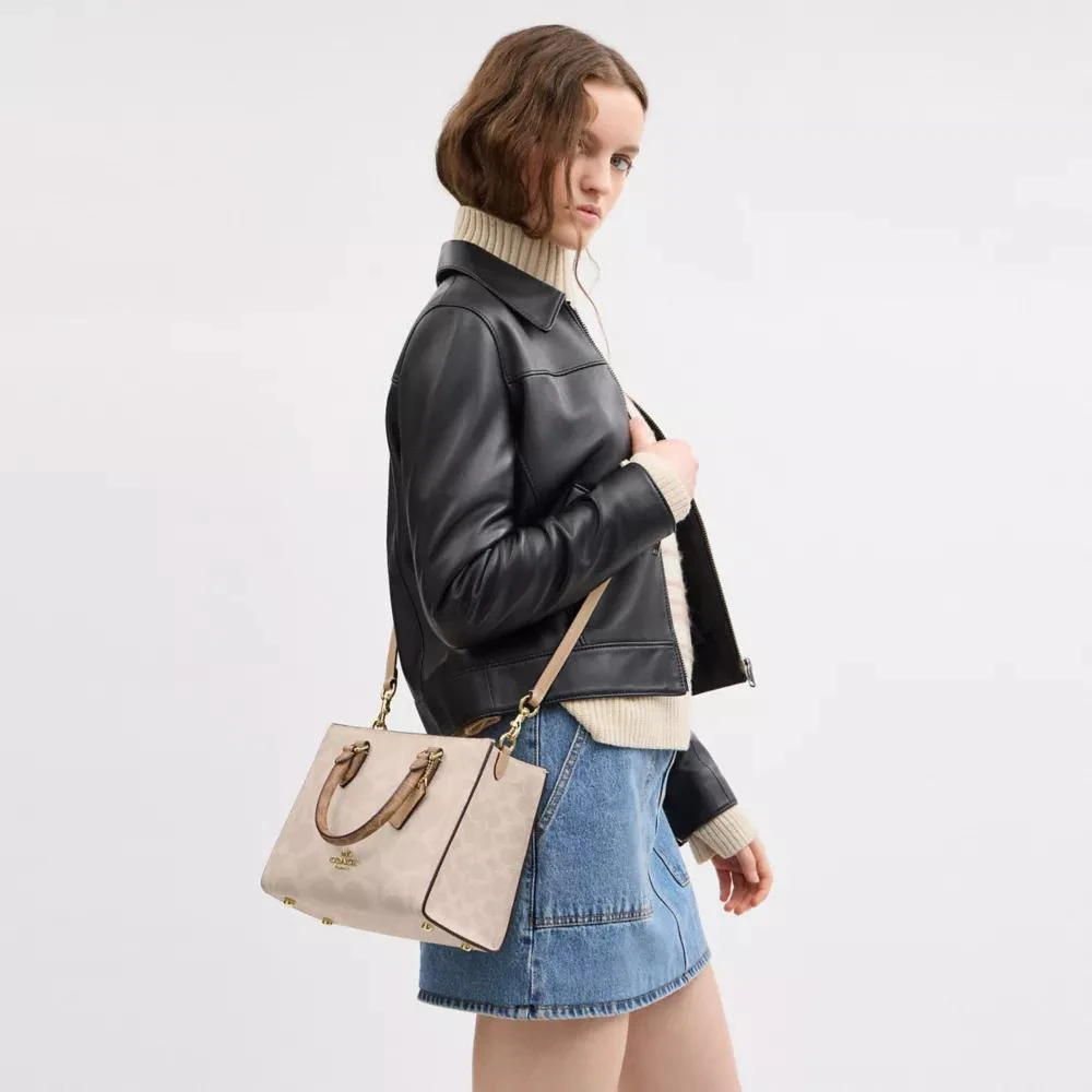 Coach Maggie Small Tote Bag In Blocked Signature Canvas 3