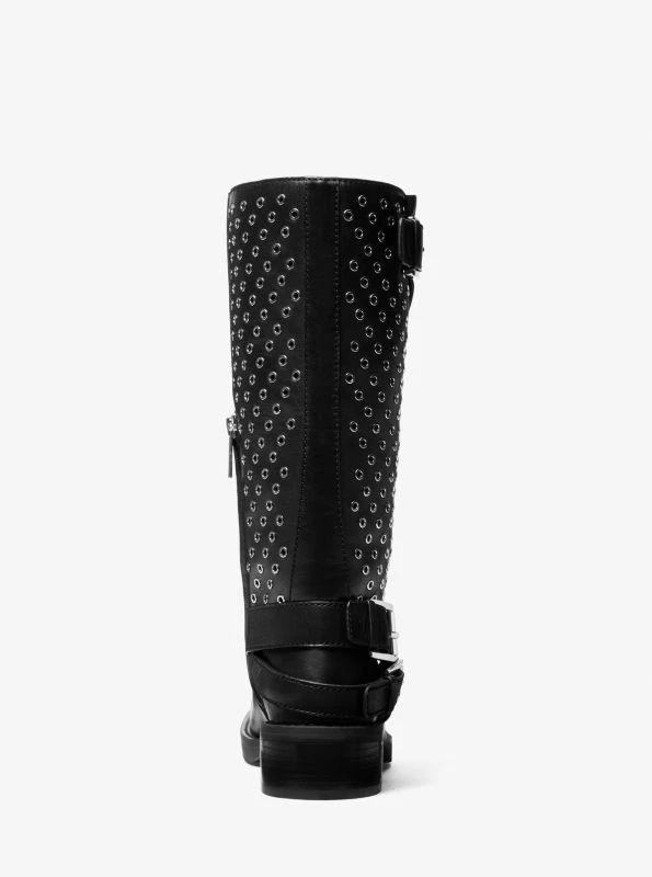 Michael Kors Crosby Grommeted Leather Moto Boot 4