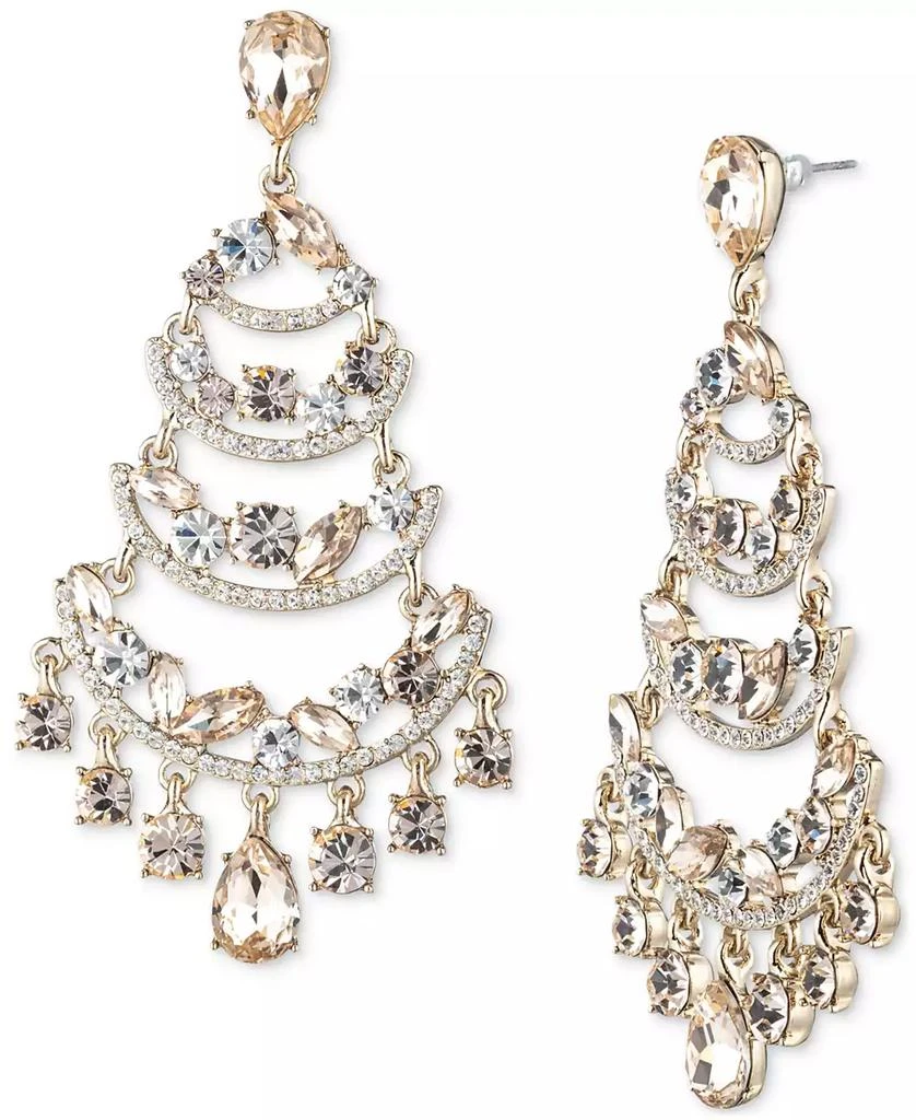 Givenchy Gold-Tone Mixed Cut Crystal Chandelier Earrings 1
