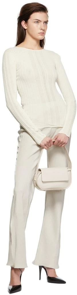 Yuzefi Off-White Acetate Trousers 4