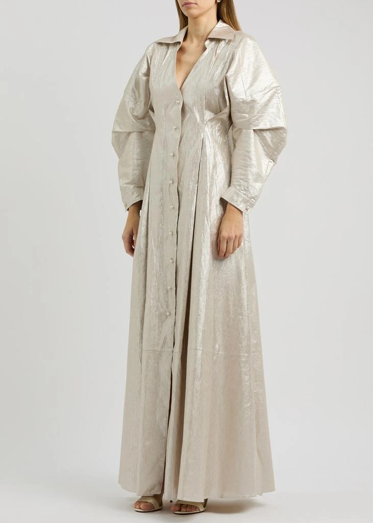PALMER//HARDING Honesty Opens metallic linen-blend maxi dress 2