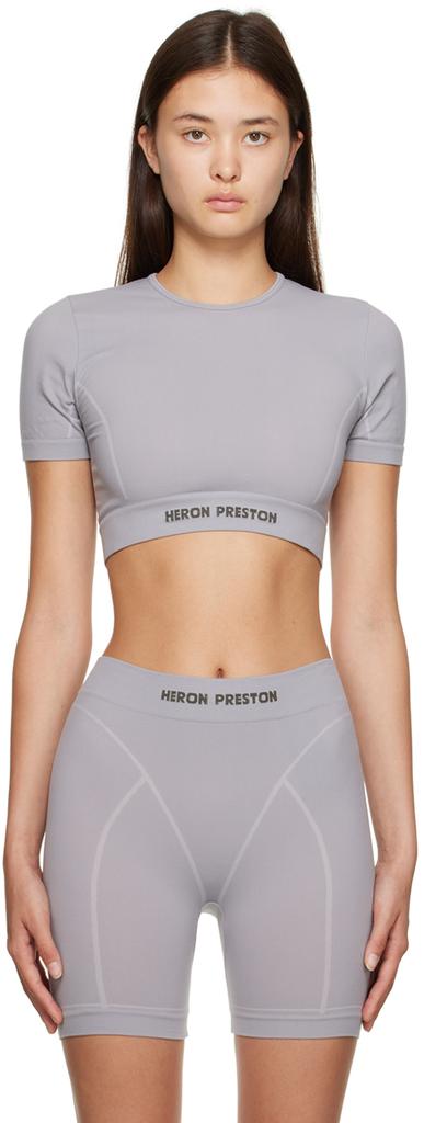 Heron Preston Gray Cropped Sport Top