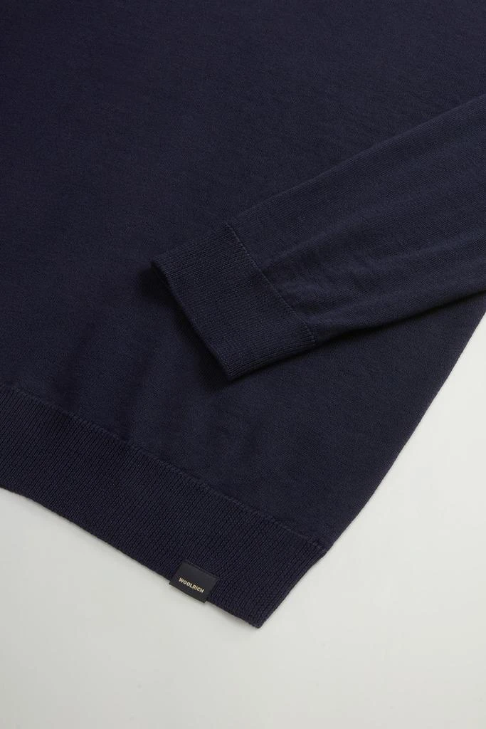 Woolrich Crewneck Sweater in Pure Merino Virgin Wool - Men - Blue 7