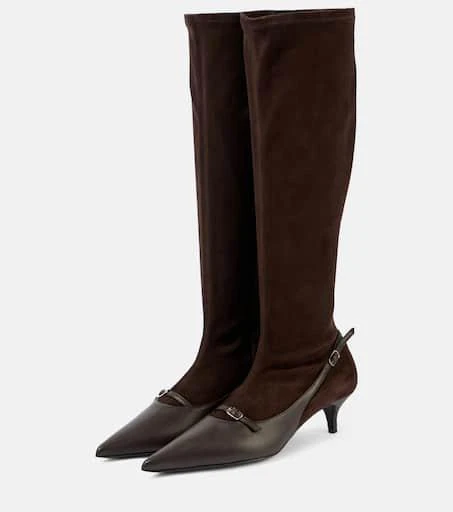 Magda Butrym Leather slingback pumps with socks 4