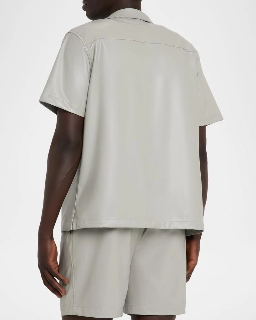 MONFRÈRE Men's Bond Faux Leather Camp Shirt 3