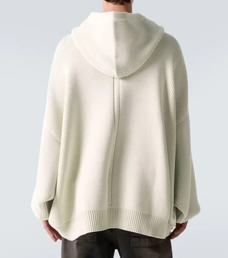 Rick Owens Hun ribbed-knit virgin wool hoodie 4