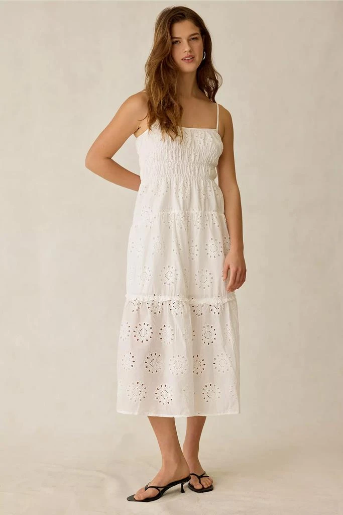 knee length dresses for ladies Dear Skye Floral Dress in Blue – Worth Collective main image 1