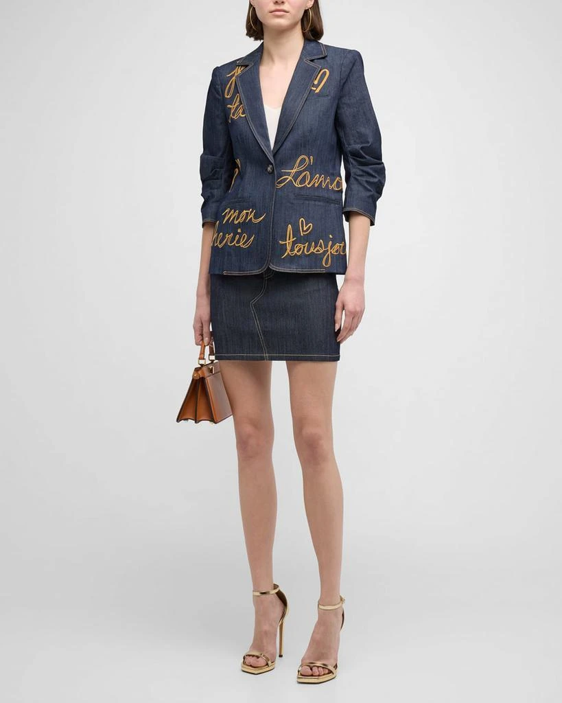 Cinq a Sept Khloe L'amour Embroidered Denim Blazer 3