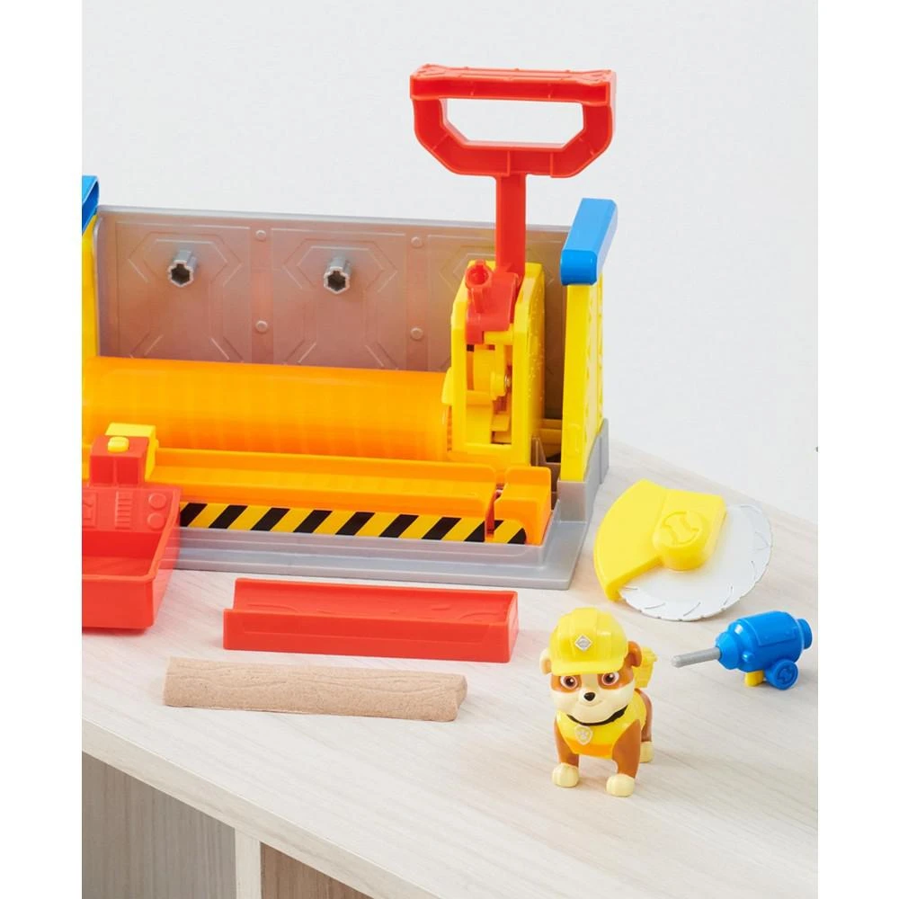 Rubble & Crew Rubble's Workshop Playset, Construction Toys with Kinetic Build-It Sand Rubble Action Figure 8