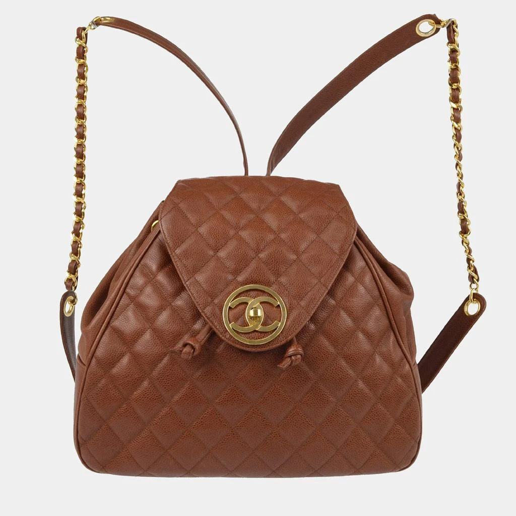 Chanel Chanel CC Brown Leather Backpack - Backpacks - Free  display picture 2