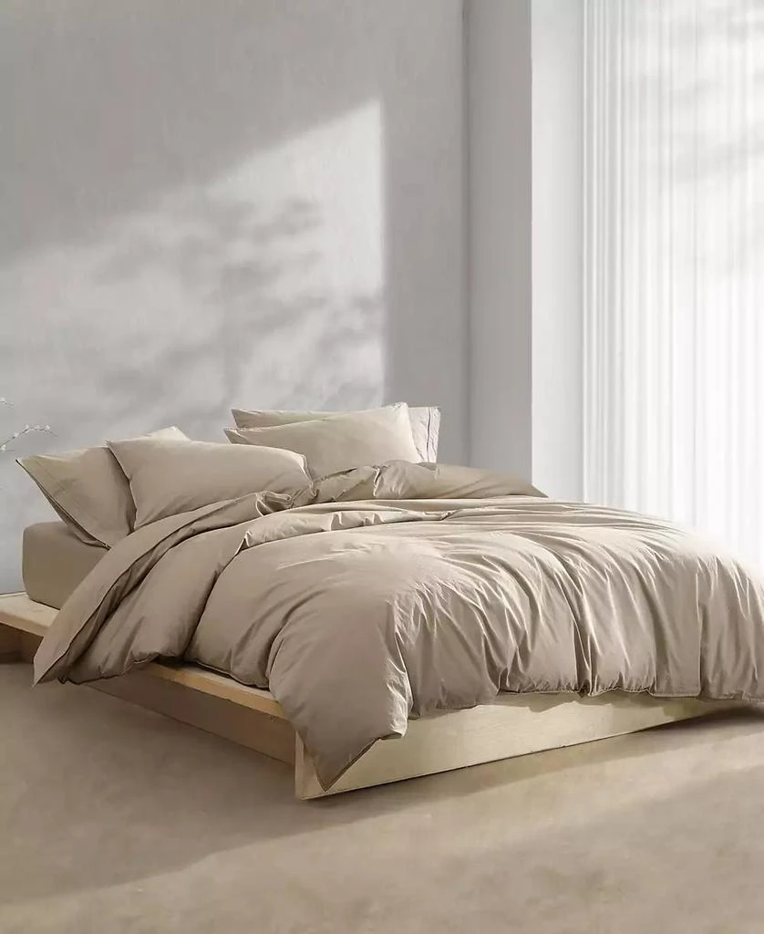 Calvin Klein Washed Percale Cotton Solid 3 Piece Comforter Set 5