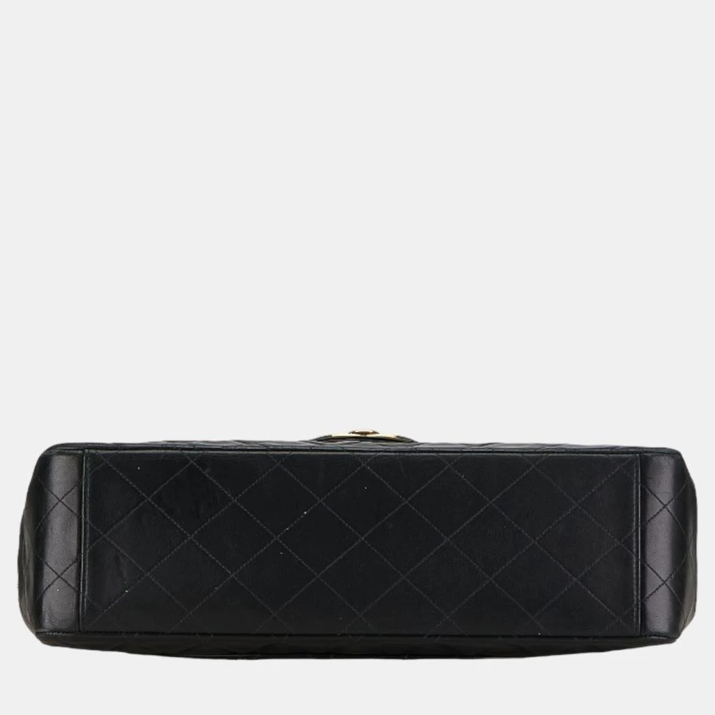 Chanel Chanel Black Leather Classic Maxi Double Flap Bag  4