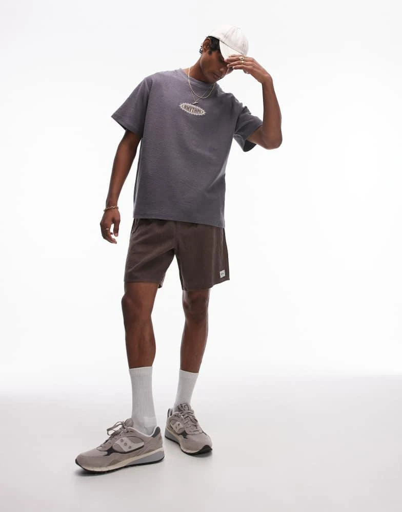 Rhythm Rhythm tournesol vintage terry t shirt in navy 2
