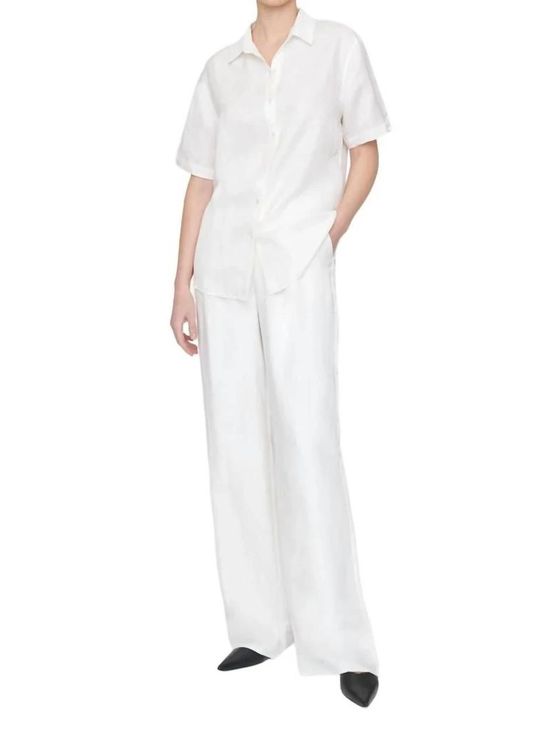 ANINE BING Bruni Shirt In White Linen 1