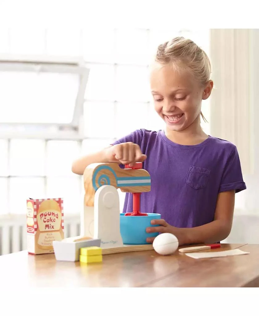 Melissa & Doug Melissa & Doug Wooden Make-a-Cake Mixer Set (11 pcs) - Play Food and Kitchen Accessories 6