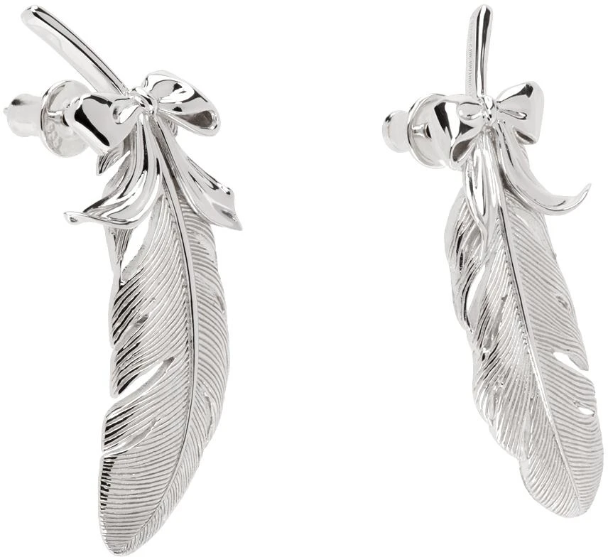 Shushu/Tong Silver YVMIN Edition Bowknot Sharp Feather Earrings 2
