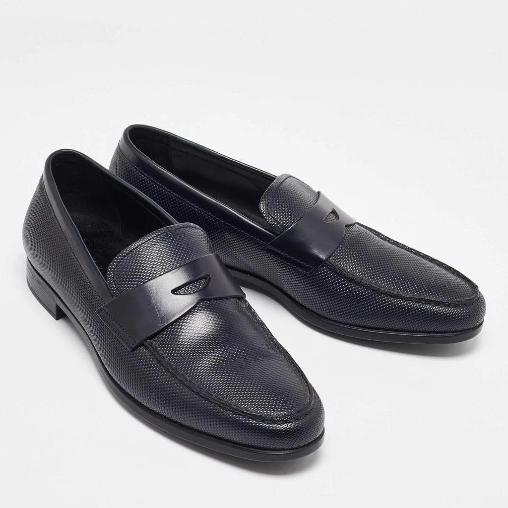 Giorgio Armani Blue Leather Loafers Size 39 – On Sale Now  display picture 3
