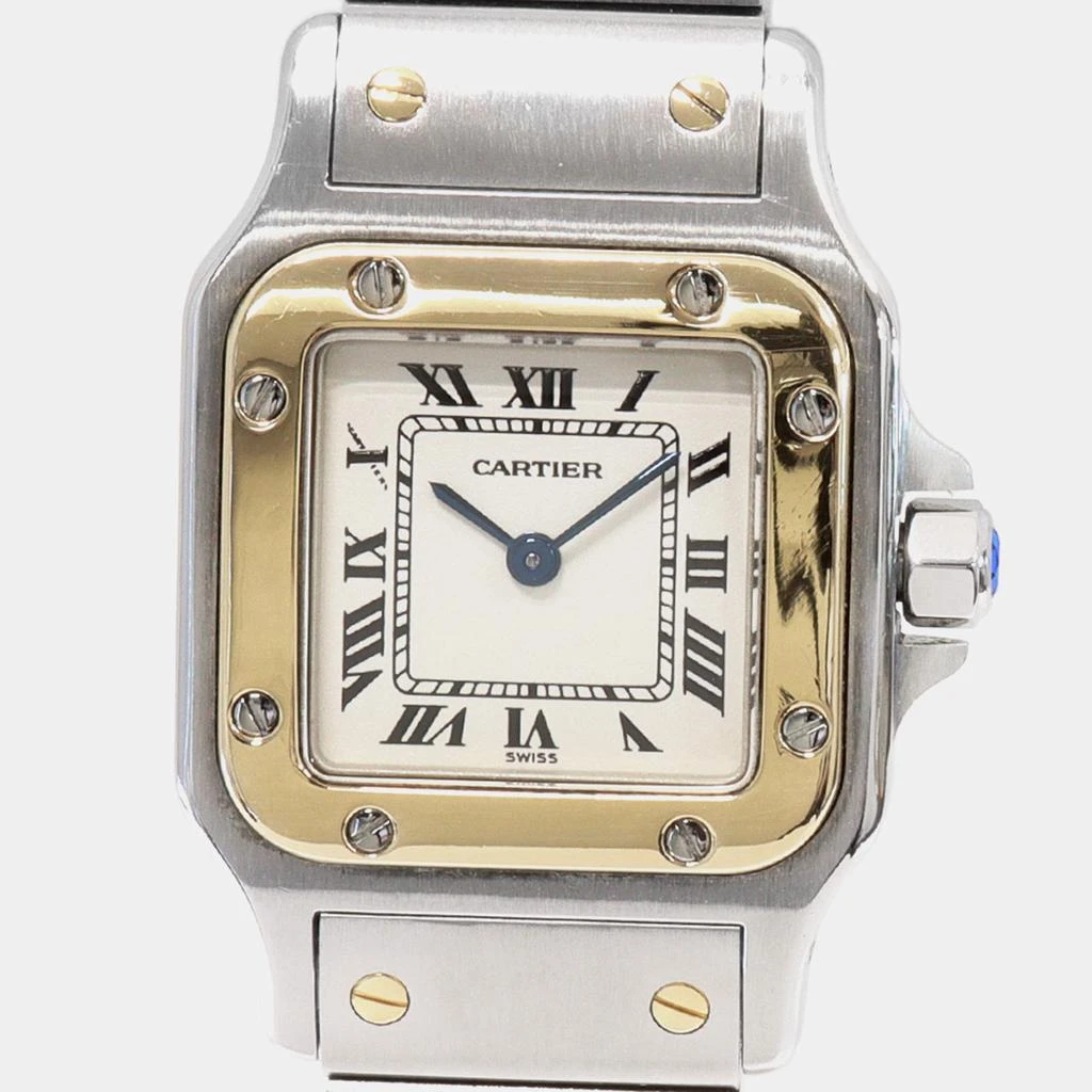 Cartier Cartier Silver 18k Yellow Gold Stainless Steel Santos Galbee W20012C4 Quartz Women's Wristwatch 24 mm 1