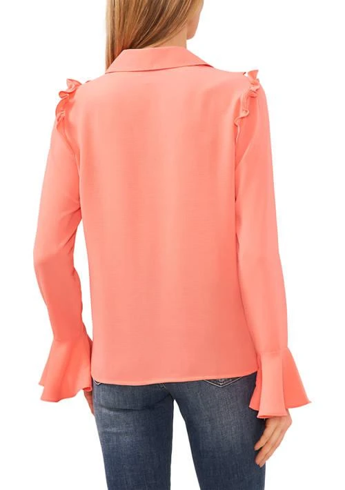 CeCe Womens Ditsy Ruffle Blouse 2