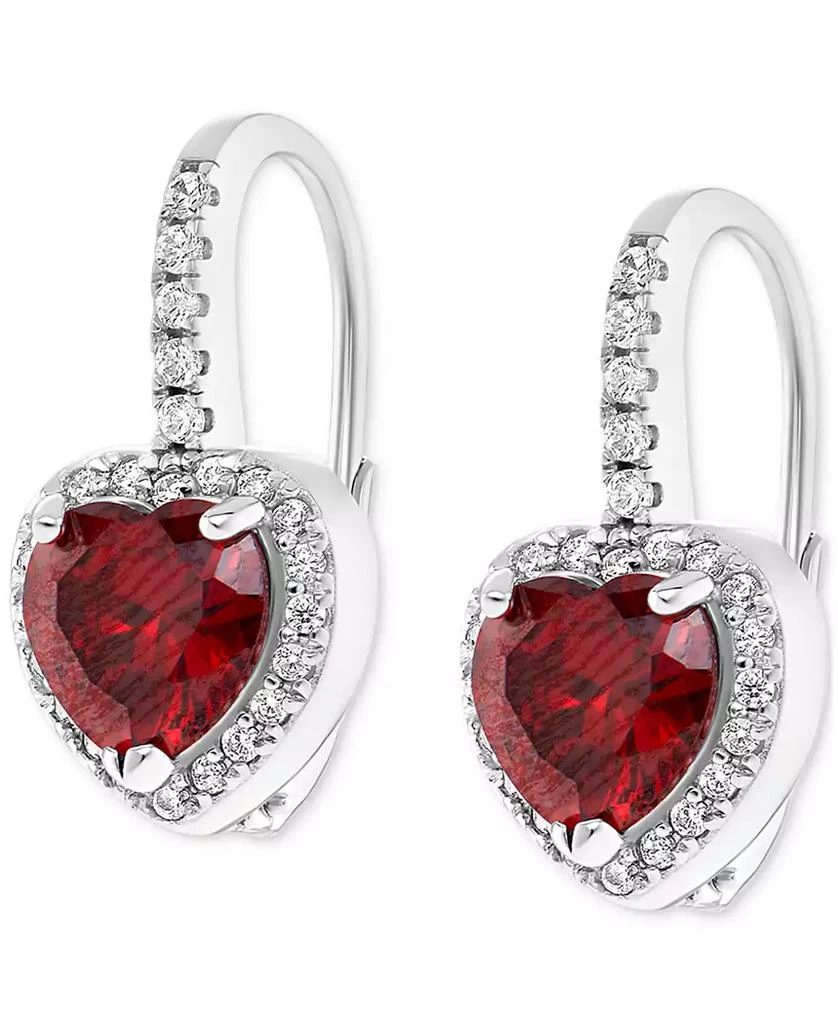 Giani Bernini Cubic Zirconia Heart Halo Leverback Earrings in Sterling Silver, Created for Macy's 3