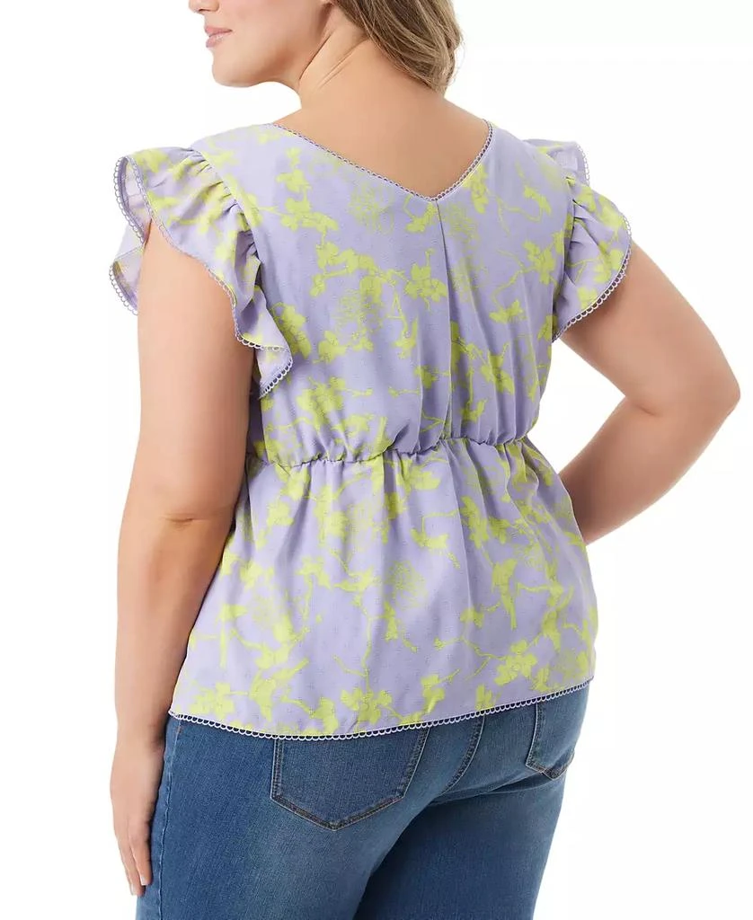 Jessica Simpson Trendy Plus Size Inge Flutter Tie-Back Top 2