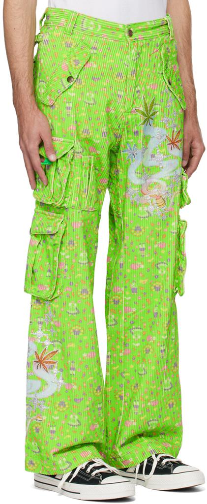 ERL Green Glittered Cargo Pants