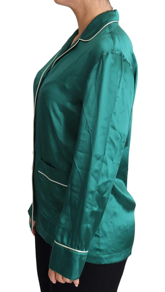 Dolce & Gabbana Dolce & Gabbana Green Pyjama Blouse Silk Lounge Sleepwear Top 4
