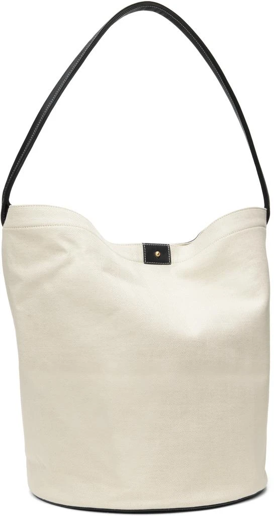 Recto Off-White Canvas Large Bucket Bag 3